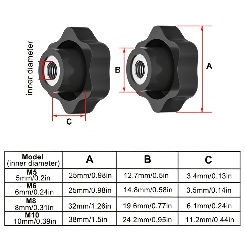 M5–M10 Copper Thumb Knob Nut – Star Hand Tighten Clamping Knob Thumb Knob Nut Babs