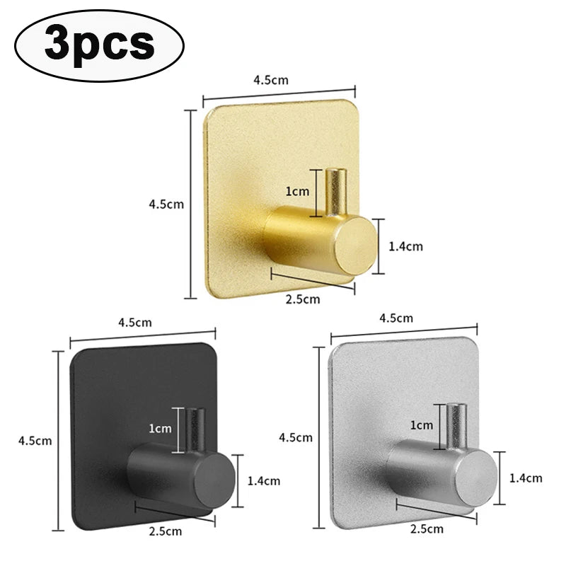 Self-Adhesive Aluminum Wall Hooks – Coat, Towel & Key Hanger Adhesive Wall Hooks Babs