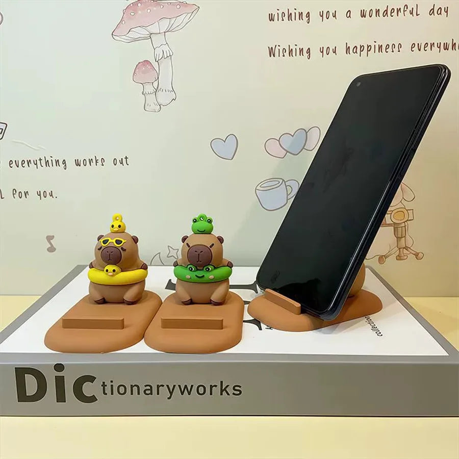 Capybara Phone Stand – Cute Desktop Decor & Mobile Holder Novelty Phone Stand Babs