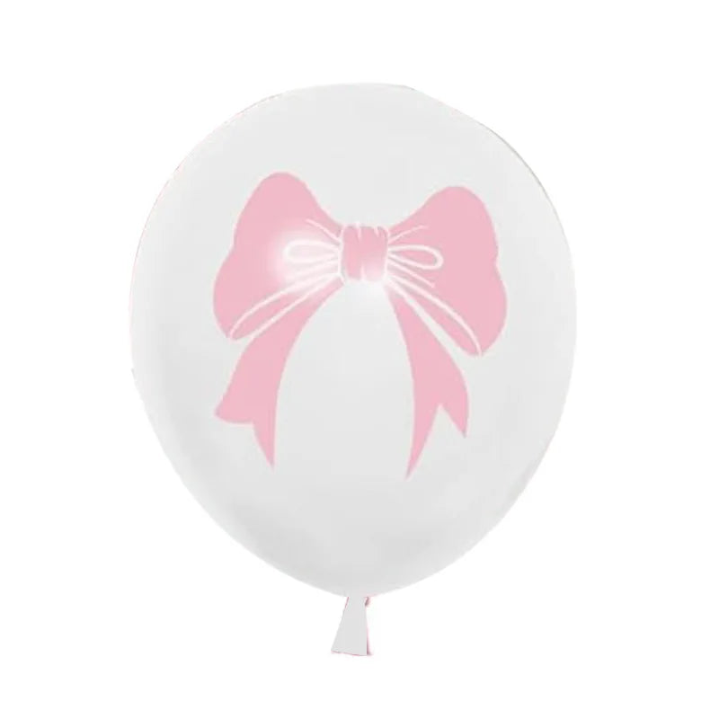 Pink Clear Bow Latex Balloons – Wedding & Birthday Party Decor Latex Party Balloons Babs 04 12INCH 100pcs