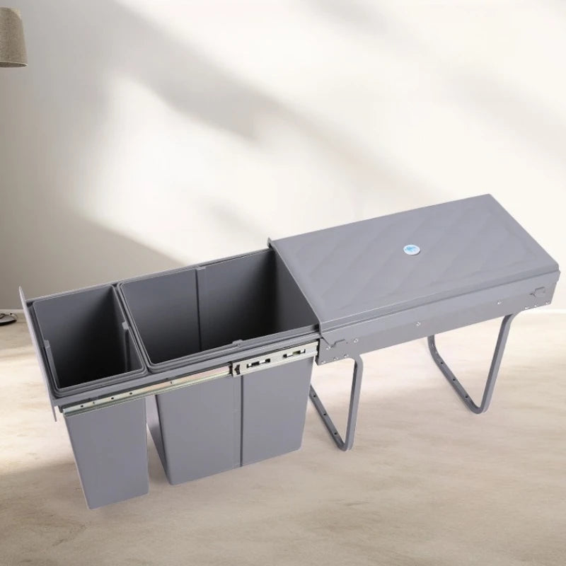 Oeny Pull-Out Embedded Kitchen Trash Can 10L+20L Dual Bin Pull-Out Trash Can Babs