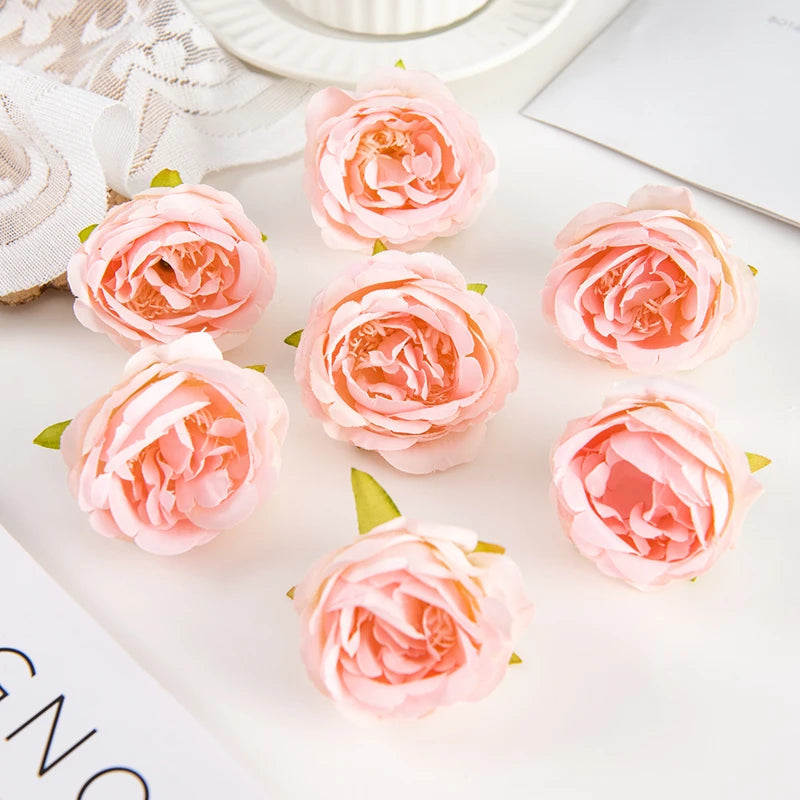 Artificial Silk Rose Flower Heads – Wedding & DIY Décor Artificial Flower Heads Babs Light Pink 20 pcs