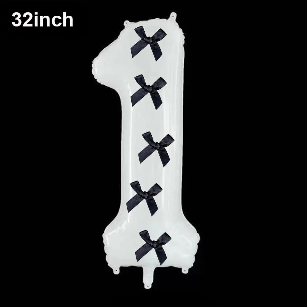 32" Black Bow Number Balloon Kit – Party & Wedding Décor Party Balloon Kit Babs Black 1 As pictures show
