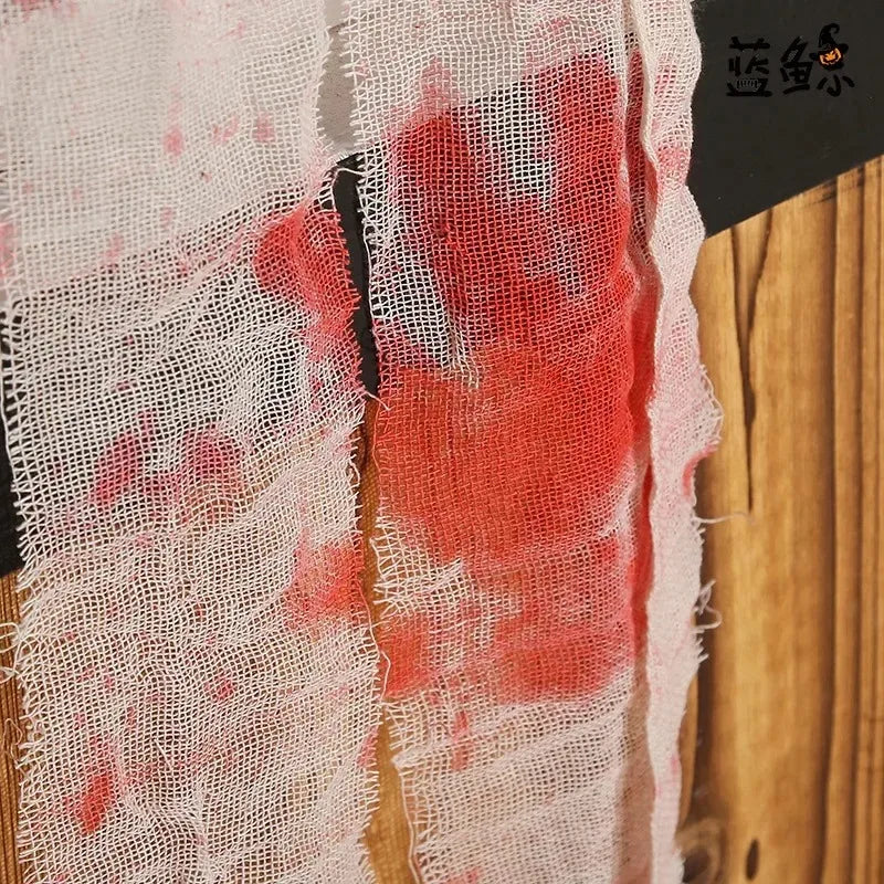 Halloween Blood Handprint Gauze Tablecloth – Haunted Décor Halloween Party Décor Babs
