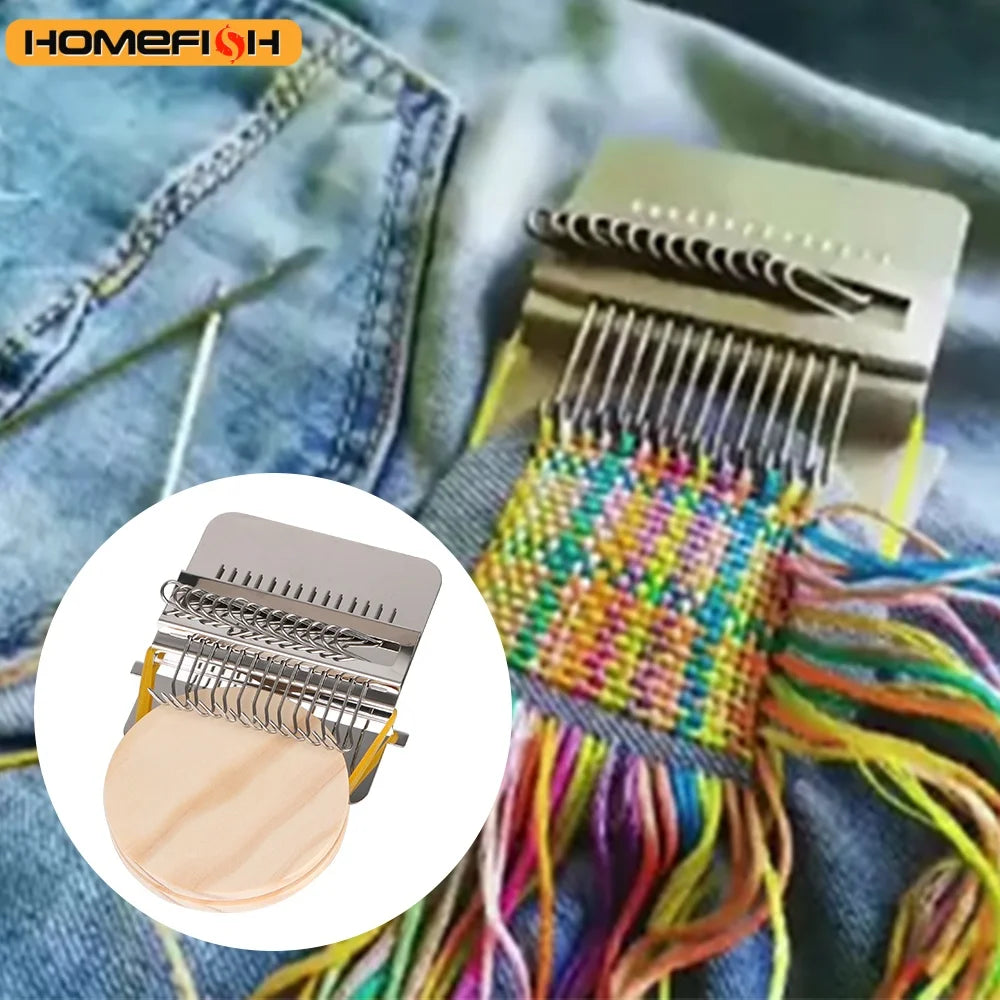 Wood Darning Loom Weaving Frame 14 Pins – Beginner Starter Set Weaving Loom Frame Babs