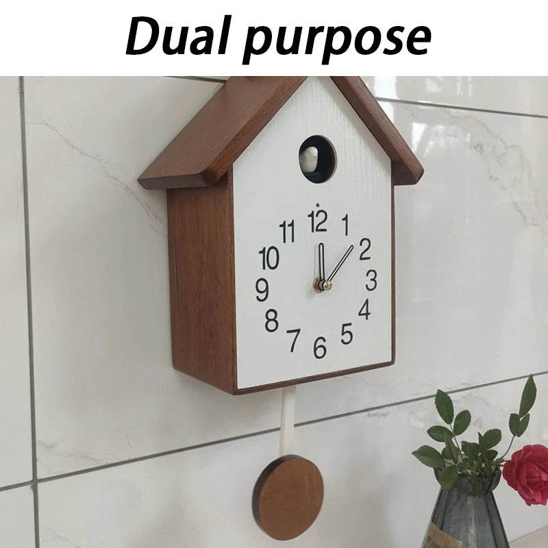 Nordic Wooden Cuckoo Wall Clock – Minimalist 14" Décor Decorative Wall Clock Babs