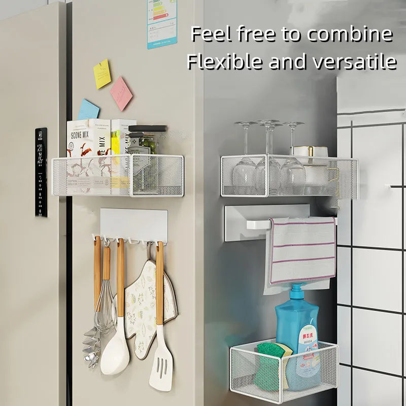 Magnetic Spice Rack Hanging Basket – Fridge & Wall Shelf Magnetic Storage Rack Babs
