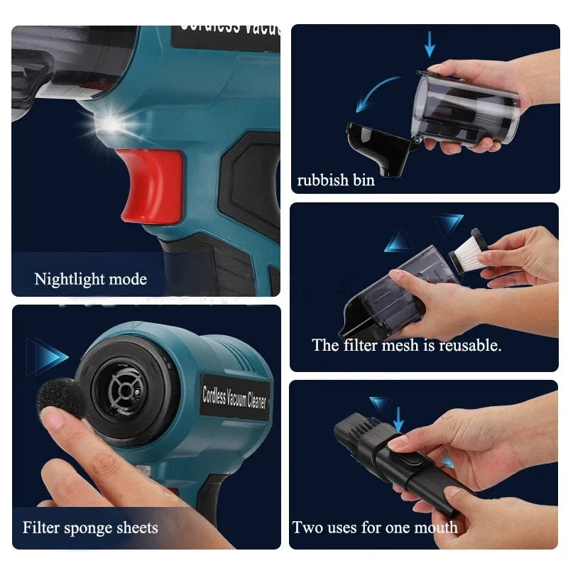 240W VC05 Cordless Vacuum for Makita Milwaukee Bosch Ryobi 18/20V Cordless Vacuum Cleaner Babs