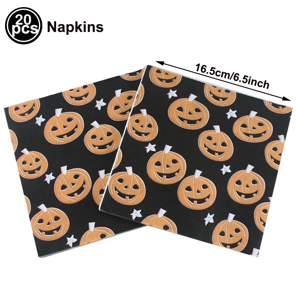 20-Pack Halloween Disposable Paper Napkins – Spooky Prints Disposable Party Napkins Babs MINT GREEN as show