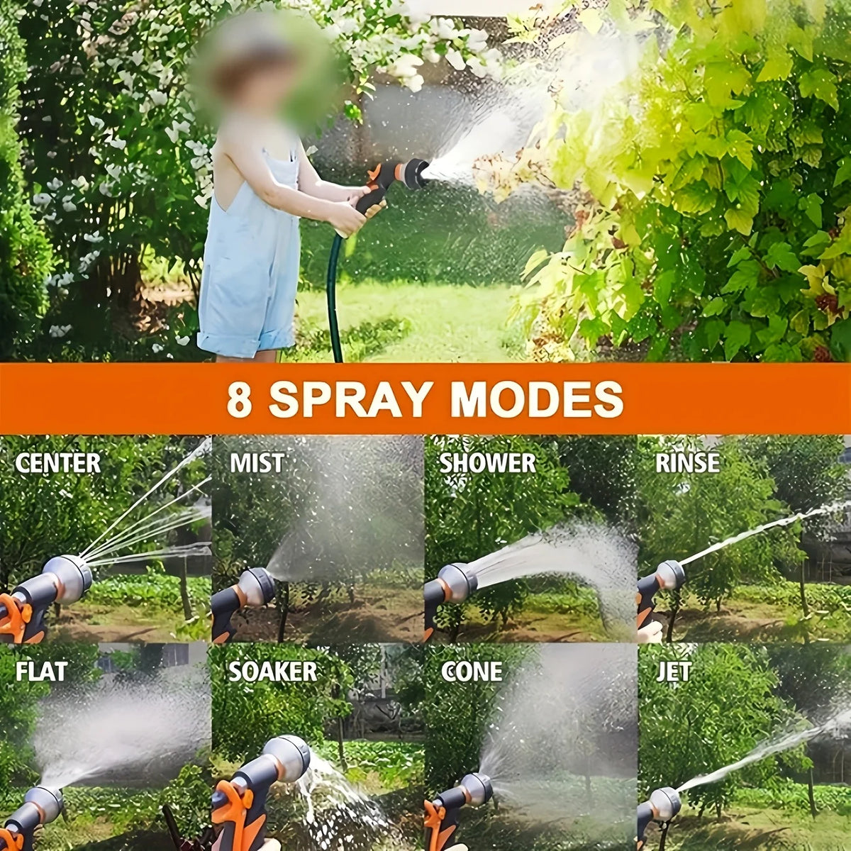 8-Mode High-Pressure Garden Spray Gun – Adjustable Nozzle Garden Spray Gun Babs