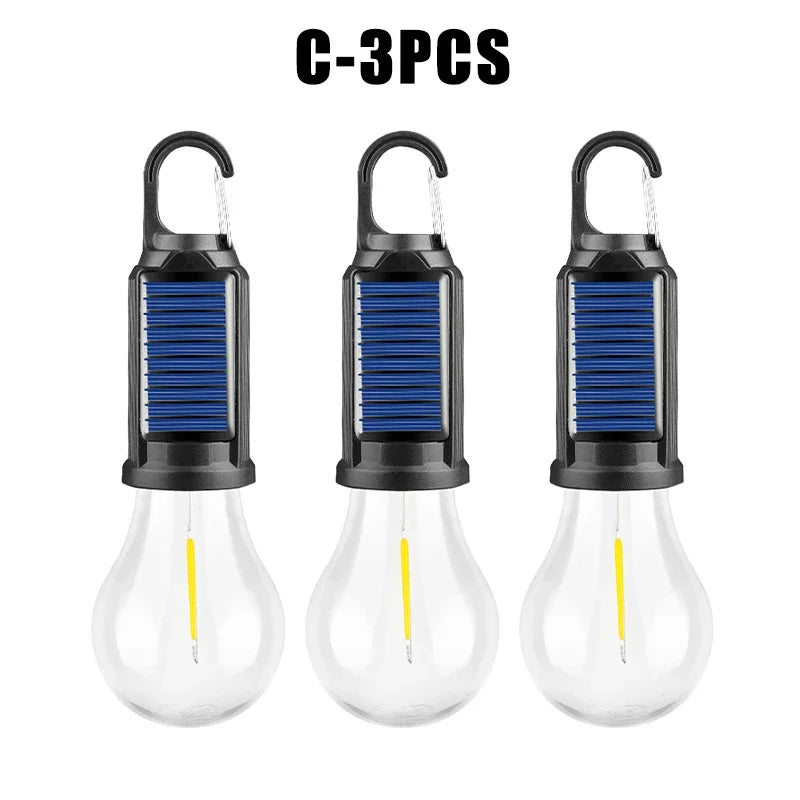 Solar Rechargeable Camping Light – Vintage Dimmable Bulb Solar Camping Light Babs C 3PCS