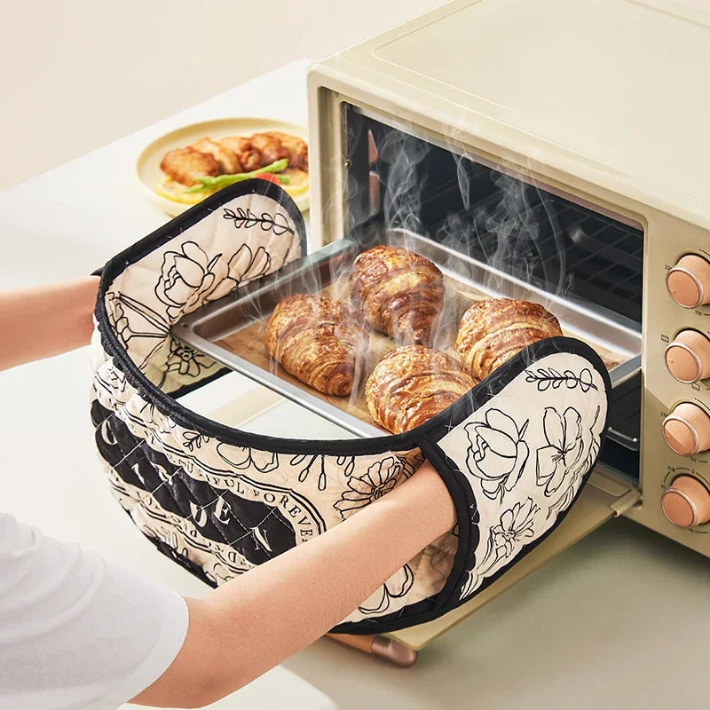 Heat-Resistant Oven Gloves – Thickened Kitchen Baking Mitts Oven Mitts Babs
