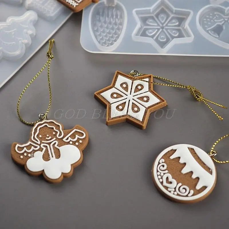 Christmas Silicone Resin Mold – Tree, Snowflake & Elk Keychain Silicone Resin Mold Babs