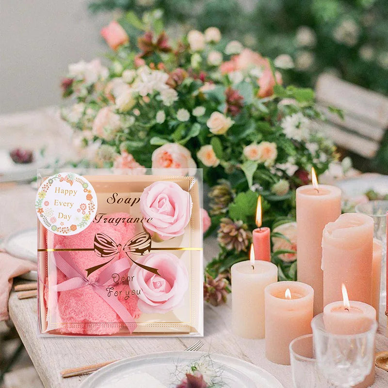 Towel Bear Soap Flower Gift Box – Wedding & Party Favor Set Gift Box Set Babs