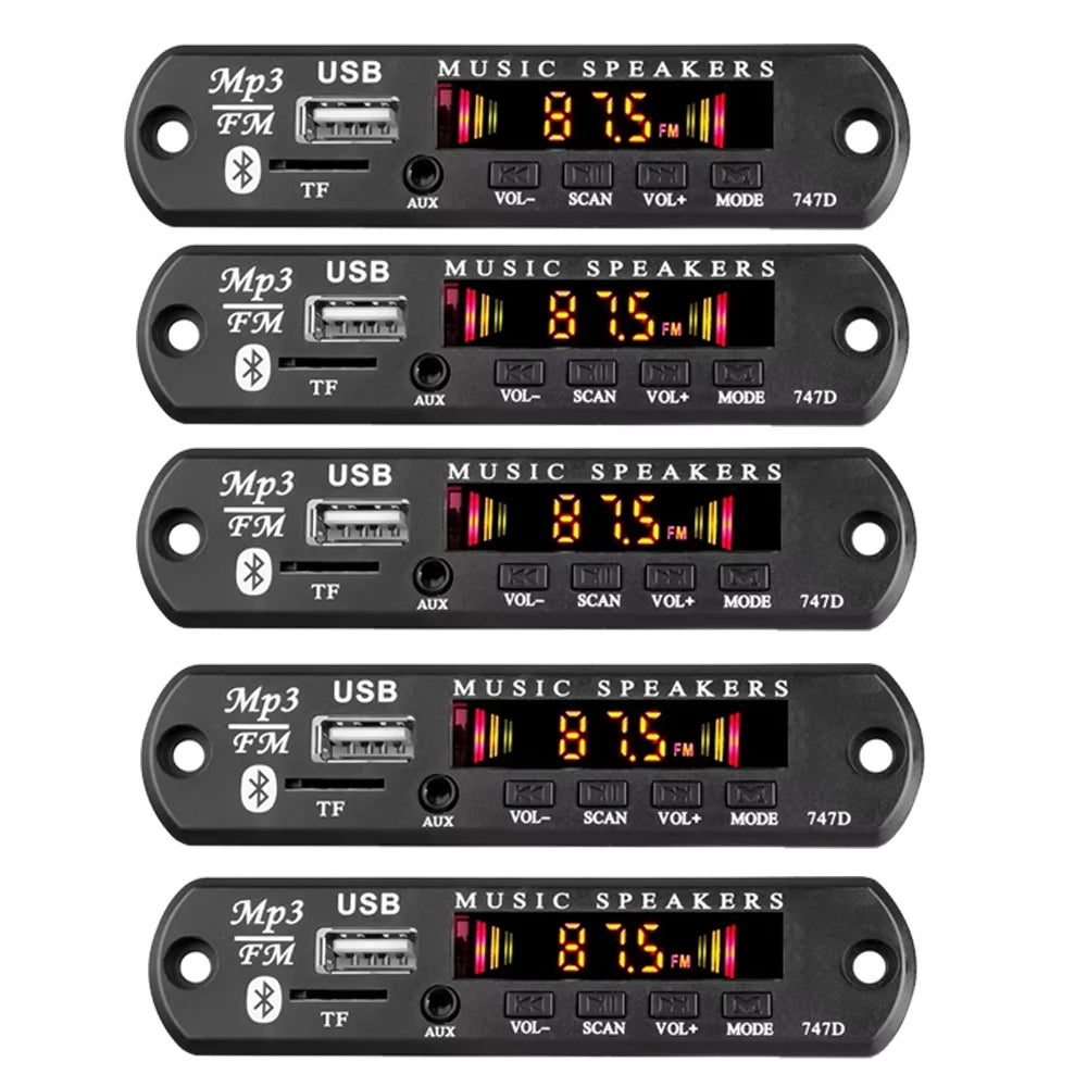 KEBIDUMEI Bluetooth 5.0 MP3 Decoder Board Car FM Radio Module MP3 Decoder Board Babs 5 PCS