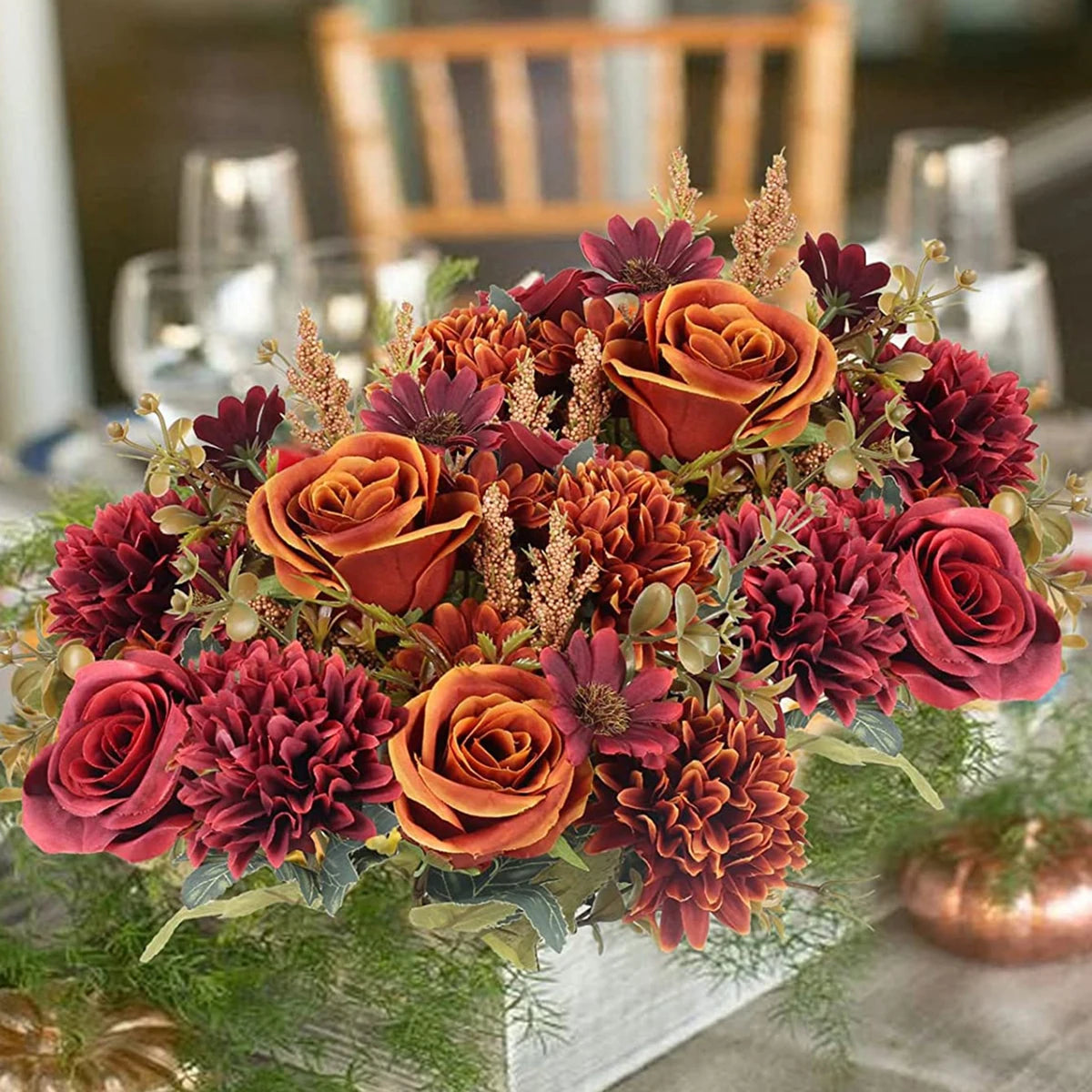 Artificial Silk Flower Bouquet – Roses, Daisies & Chrysanthemums Artificial Flower Bouquet Babs