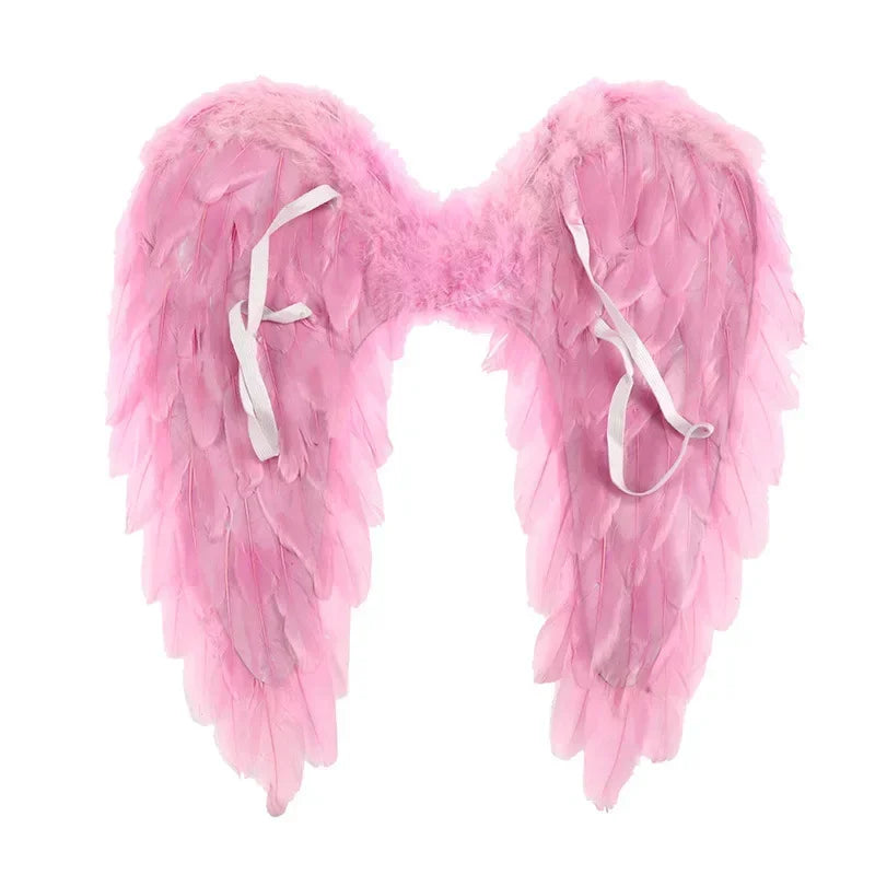 Feather Angel Wings Costume Prop – Wedding, Halloween & Party Costume Wings Babs pink 55x40cm