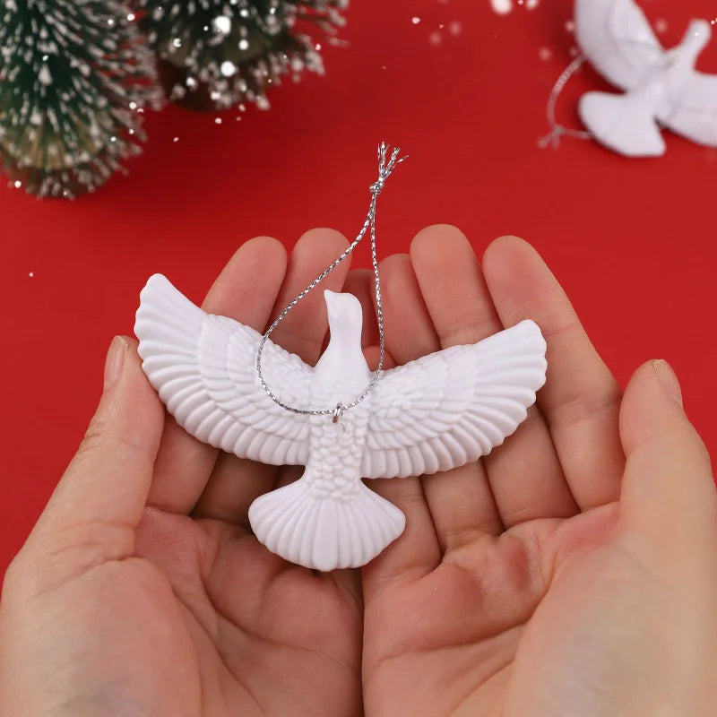 Resin White Dove Christmas Ornaments – Xmas Tree Pendants Christmas Tree Ornament Babs