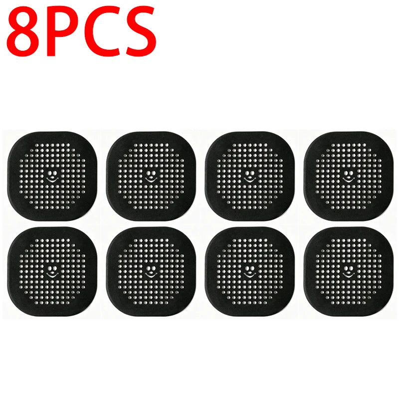 Silicone Drain Hair Catcher Strainer for Sink & Shower Drain Strainer Babs 8pcs 4-Black 14x14CM