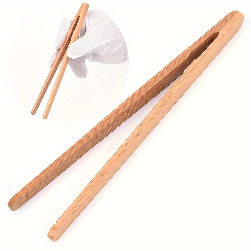 Reusable Bamboo Toast Tongs – Ultra-Grip Kitchen Utensil Bamboo Kitchen Tongs Babs