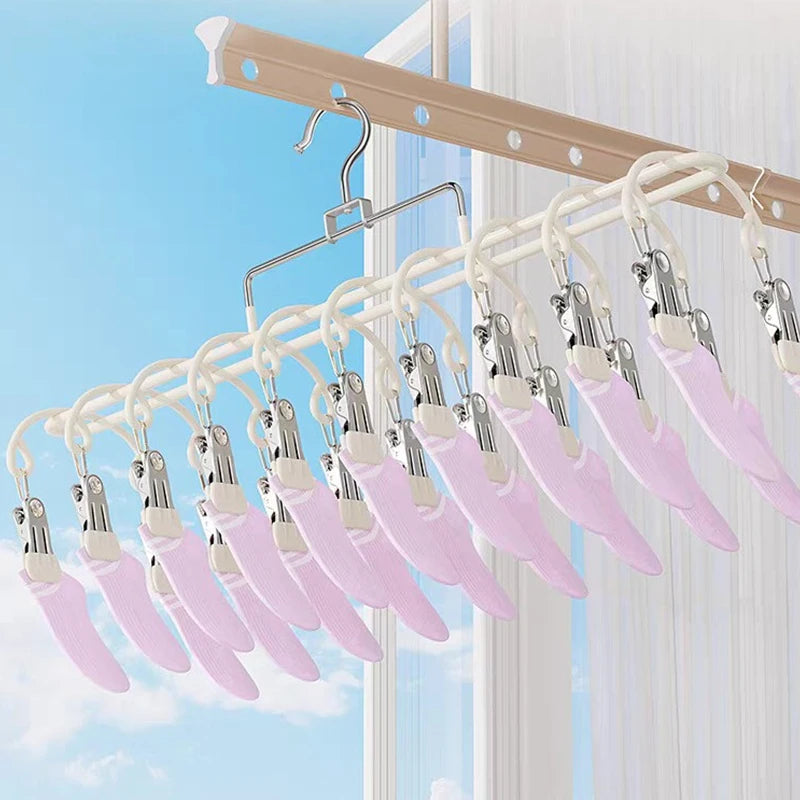 20-Clip Stainless Steel Sock Drying Rack – Indoor & Outdoor Sock Drying Rack Babs