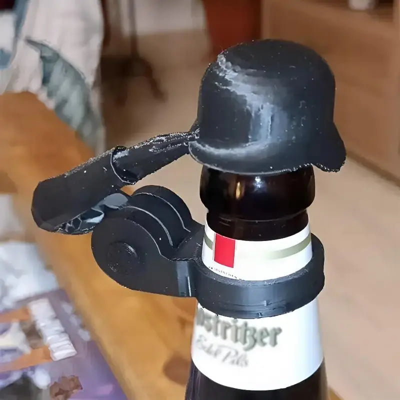 Soldier Helmet Beer Bottle Cap – 3D Printed, Dent-Resistant Novelty Bottle Cap Babs