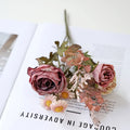 Artificial Silk Rose Bouquet – Wedding & Home Decor Artificial Flower Bouquet Babs color 2 1 pc