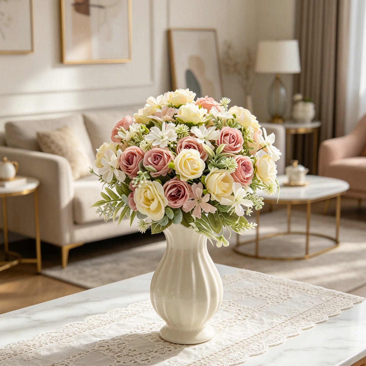 Artificial Silk Rose Bouquet – Wedding & Home Décor Flowers Artificial Flower Bouquet Babs