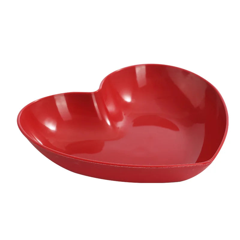 Red Heart Shaped Party Plates – Festive Serving Dish Set Serving Plate Set Babs