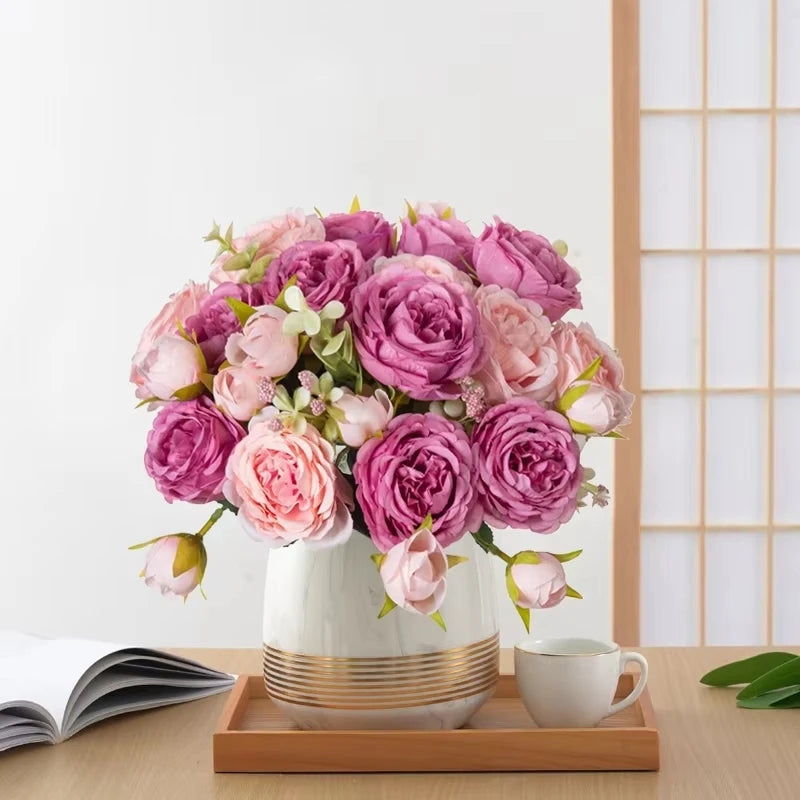 Artificial Silk Peony Bouquet – Wedding, Home Décor & Gifting Artificial Flower Bouquet Babs