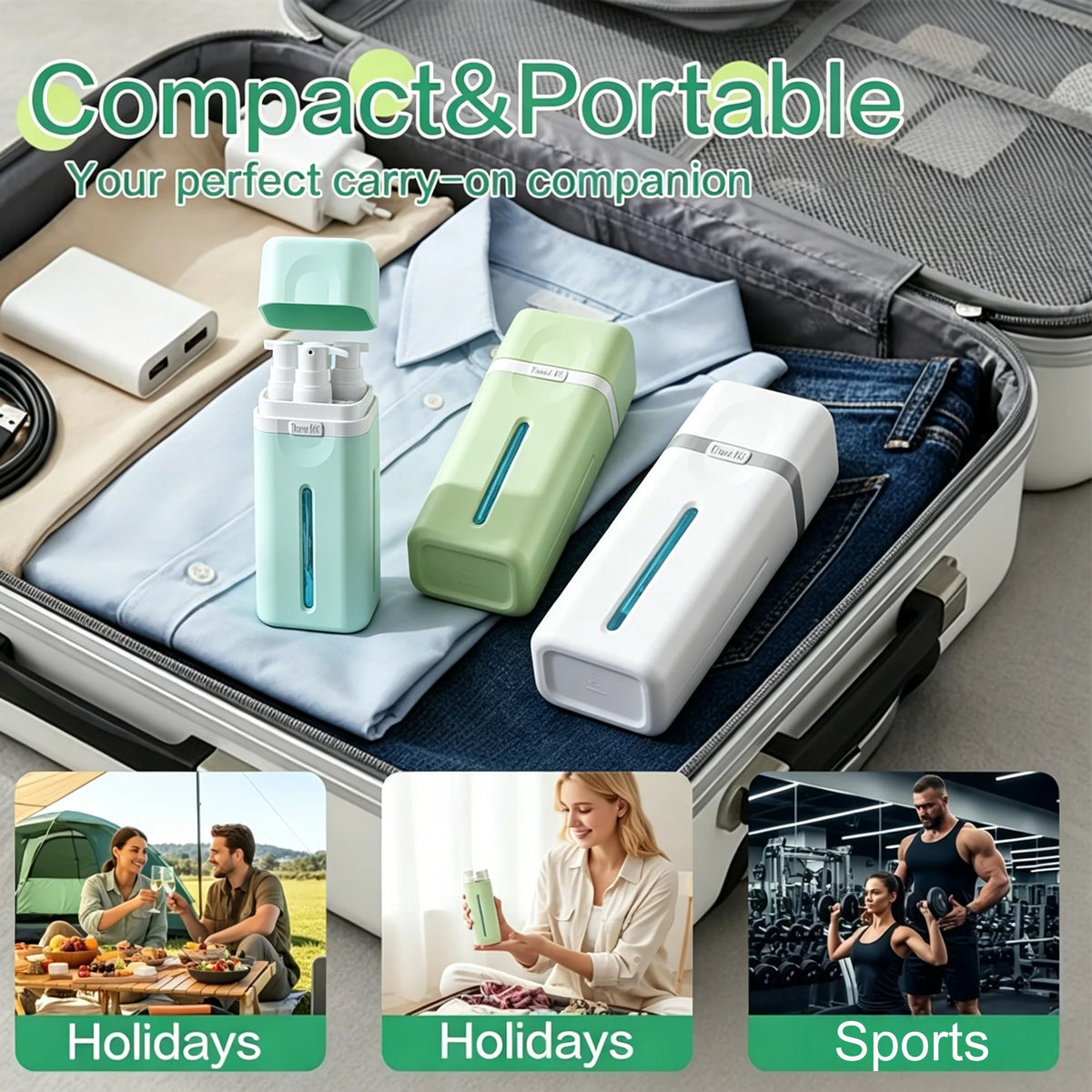 4-in-1 Refillable Travel Dispenser Bottles – Leak Proof Set Travel Dispenser Bottles Babs