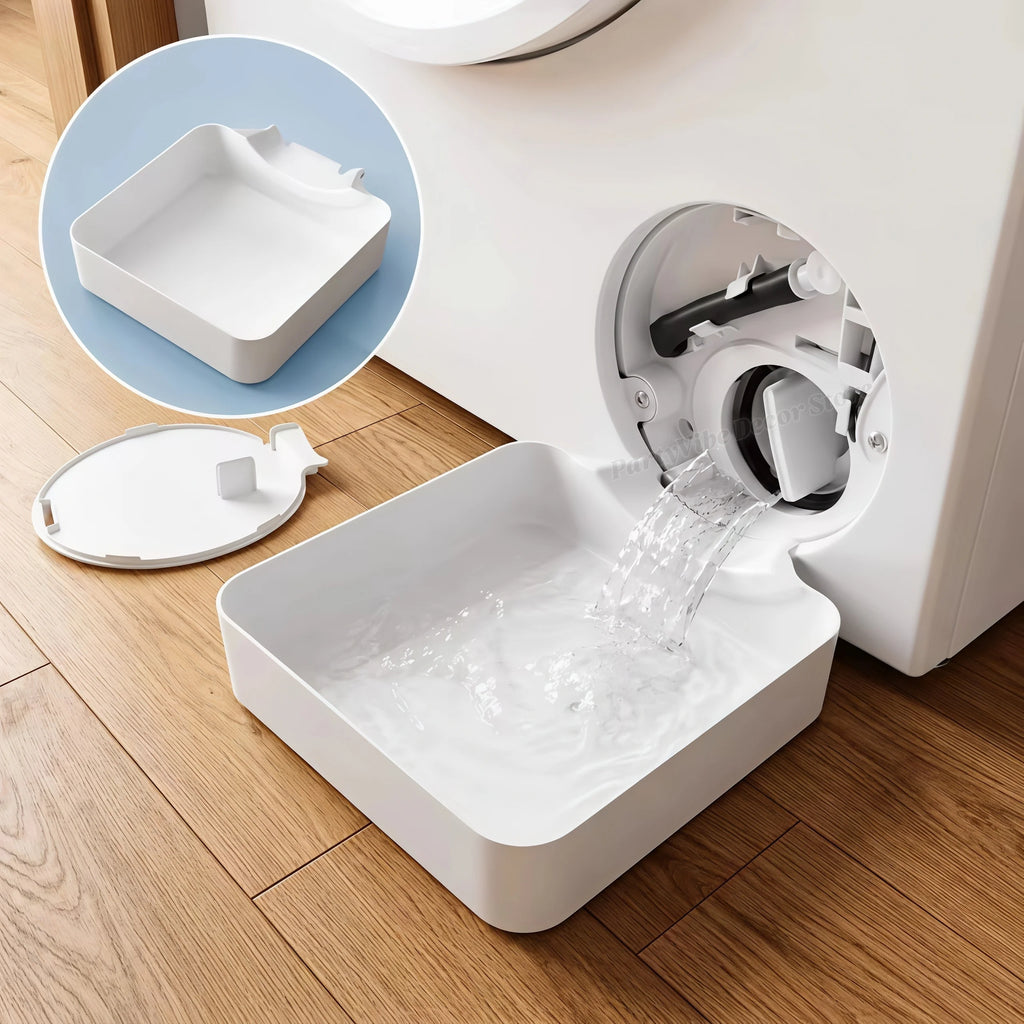 Washing Machine Drain Tray – Leak-Proof Drip Pan & Lint Funnel Washer Drain Tray Babs