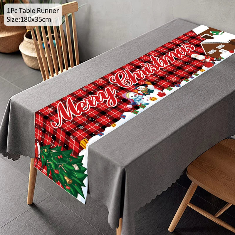 Christmas Table Runner – Festive Xmas Polyester Home Décor Christmas Table Runner Babs Style13