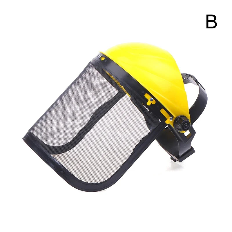 Grass Trimmer Safety Helmet Full Face Mesh Shield Safety Helmet Babs YELLOW