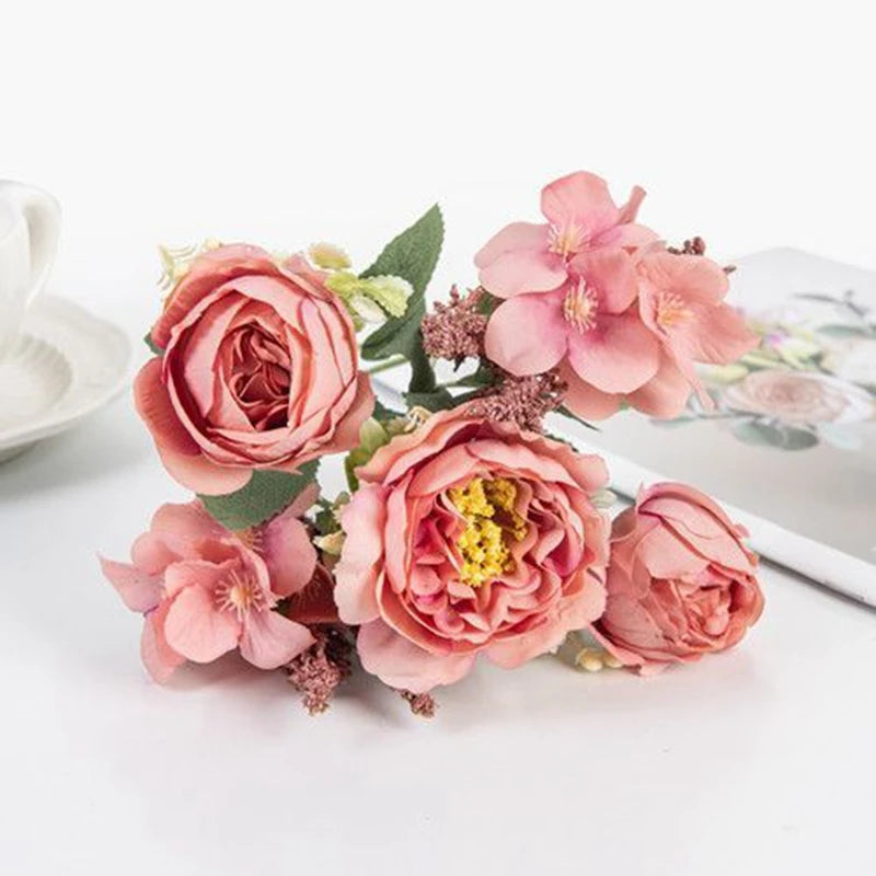 Silk Peony Hydrangea Artificial Flowers – Wedding & Home Décor Artificial Flower Stem Babs