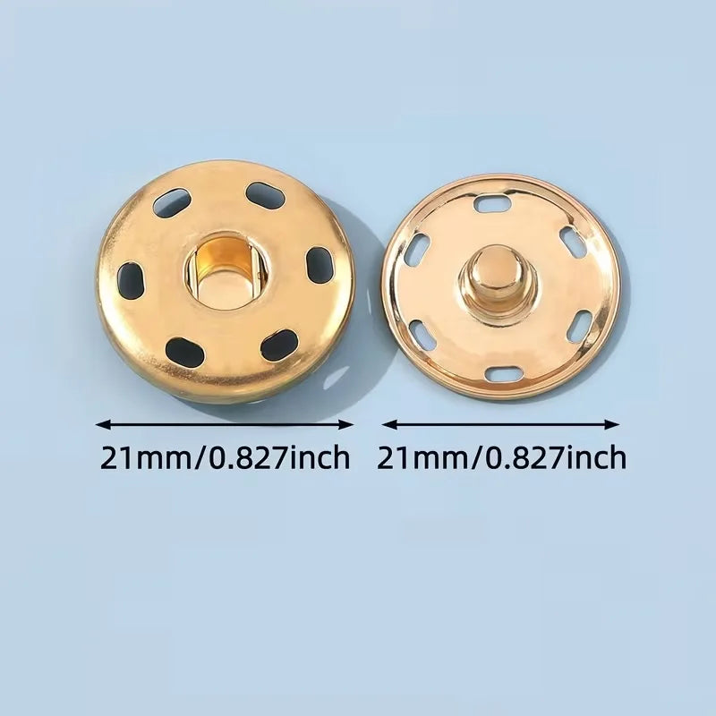 12 Pairs Brass Invisible Snap Buttons for Shirts & Jackets Snap Sewing Buttons Babs