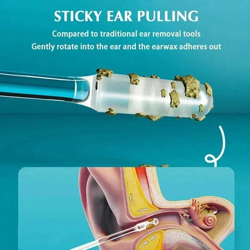 24pcs Sticky Ear Wax Removal Spoons & Swabs Kit Ear Cleaning Kit Babs