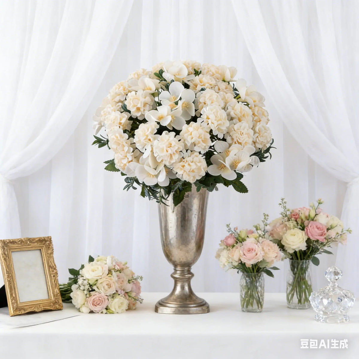 Artificial Silk Hydrangea Bouquet – Wedding & Home Décor Artificial Flower Bouquet Babs