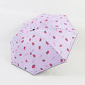 Strawberry Folding Umbrella UPF40+ UV Protection – 3-Fold Compact Folding UV Umbrella Babs metal-fiber composite 8K PURPLE