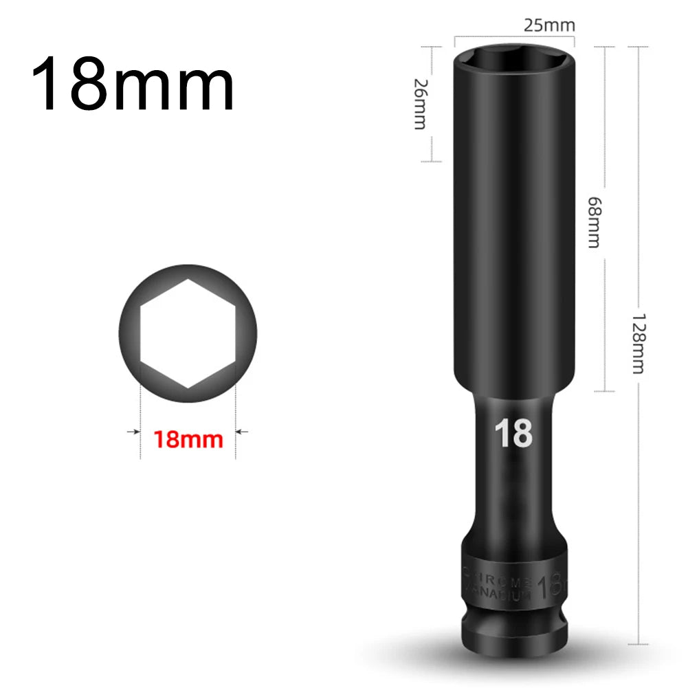 1/2" Drive Hex Socket Impact Wrench Adapter – Chrome Vanadium Socket Wrench Adapter Babs 18mm