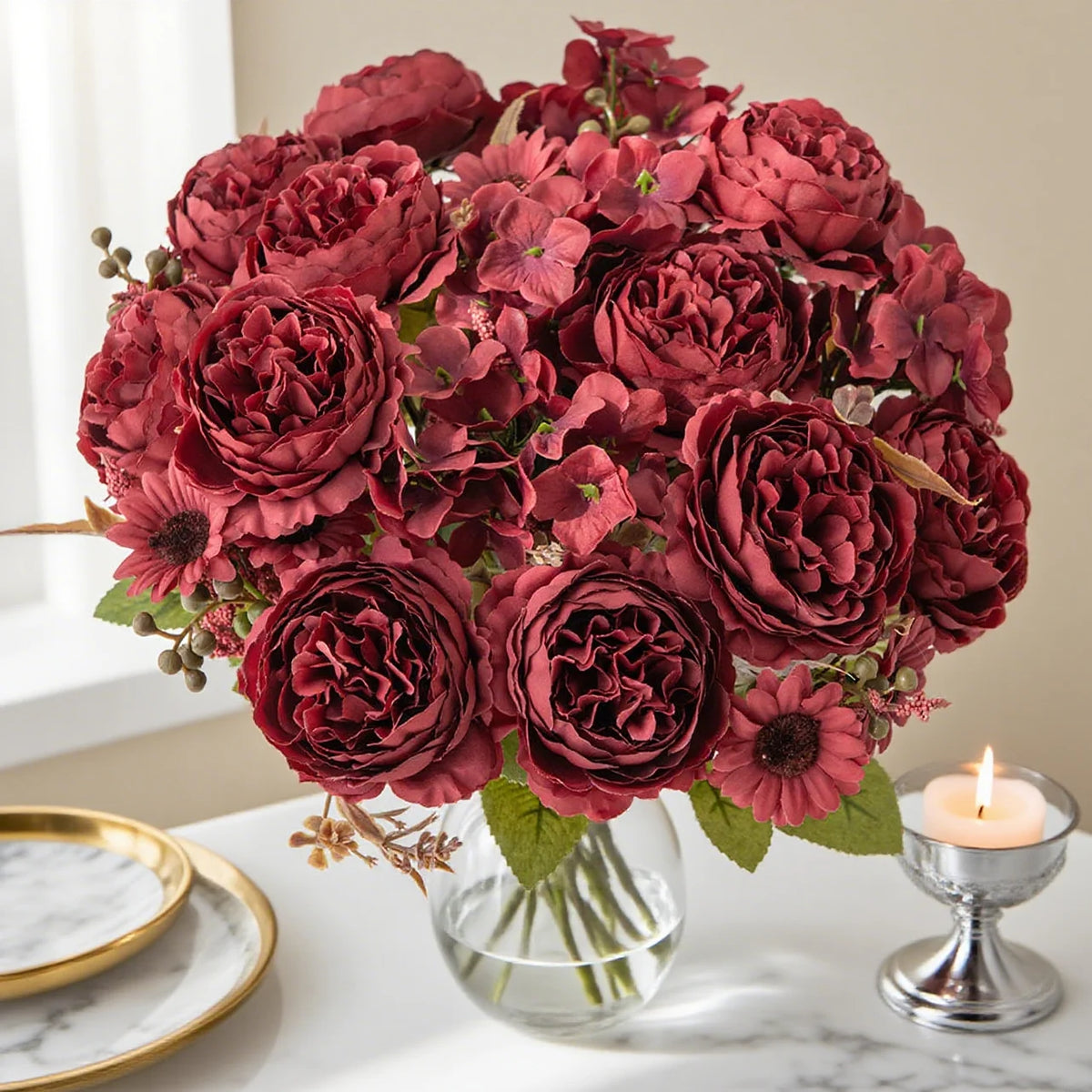 Silk Persian Peony Artificial Flowers for Wedding & Home Décor Artificial Silk Flowers Babs