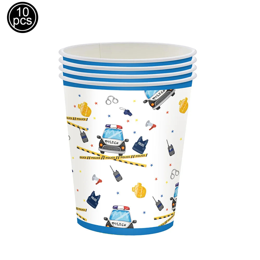 Police Theme Kids Party Supplies – Plates, Cups & Balloons Set Party Supply Set Babs cups 1 As pictures show