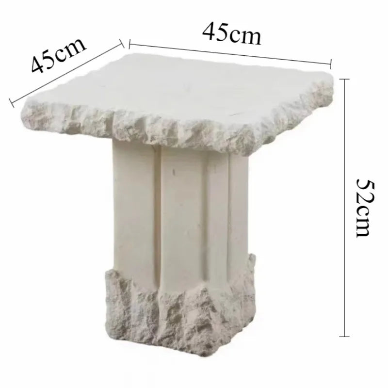 Modern Minimalist Coffee Table – Stone Fiberglass Side Table Coffee Side Table Babs White