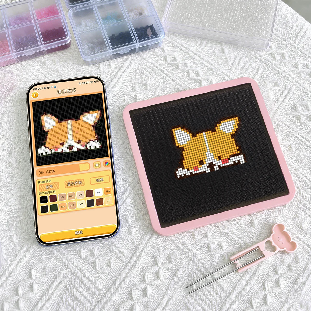 LED Smart Fuse Bead Pegboard – App-Guided DIY Pixel Art Set DIY Pixel Art Kit Babs