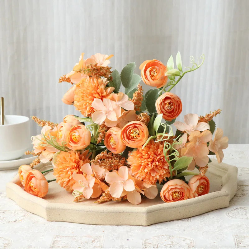 Silk Artificial Hydrangea Rose Bouquet | Wedding & Home Decor Artificial Flower Bouquet Babs