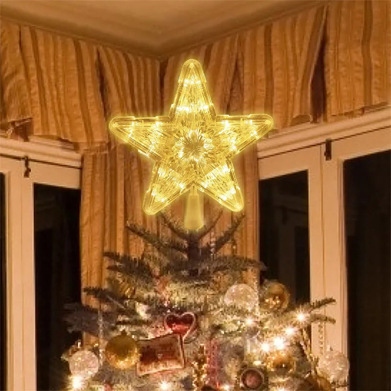 Christmas Tree Top Star LED Light Topper – Xmas Ornament Christmas Tree Topper Babs
