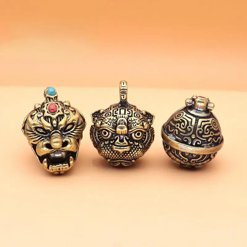 Mini Antique Brass Bell | Chinese Buddha Fengshui Home Decor Decorative Bell Babs
