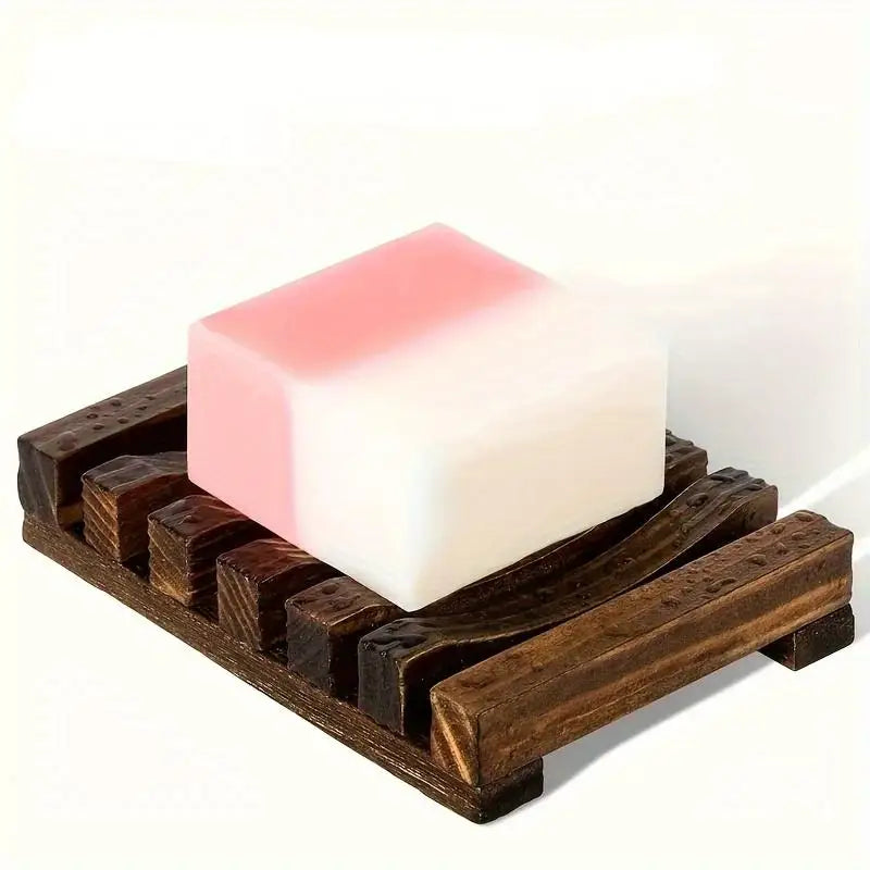 2pcs Wooden Self-Draining Soap Dish for Bathroom Sink Wooden Soap Dish Babs