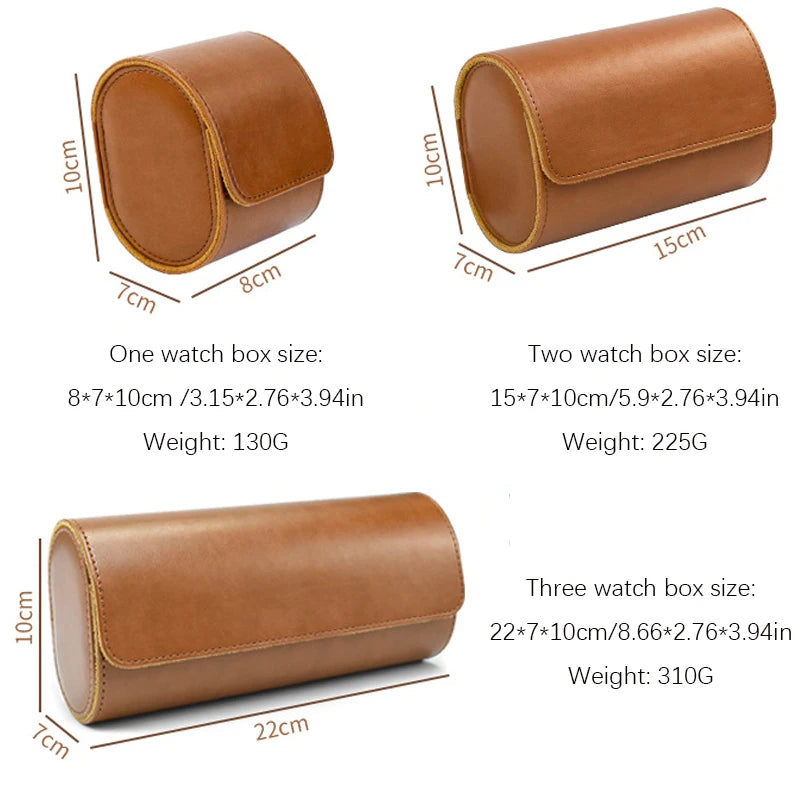 3-Slot Watch Roll Travel Case | PU Leather Watch Organizer Watch Travel Case Babs
