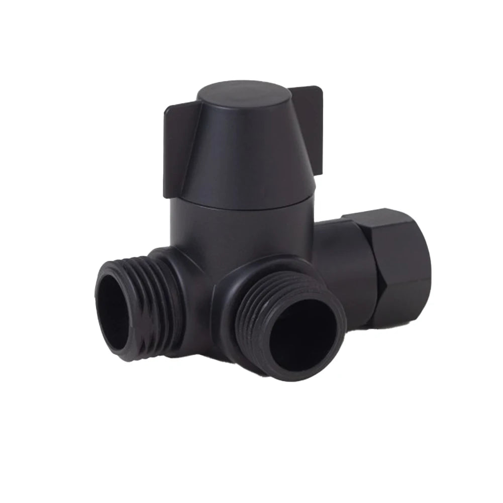 3-Way G1/2 Shower Diverter Valve T-Adapter Tap Splitter Shower Diverter Valve Babs Black